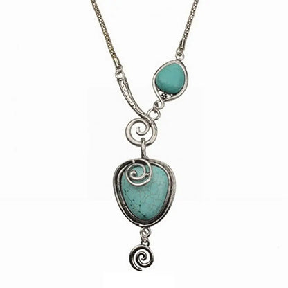 Creative Women Necklace  Solid Turquoise Turquoise Necklace  Turquoise Pendant Necklace Jewelry Accessories