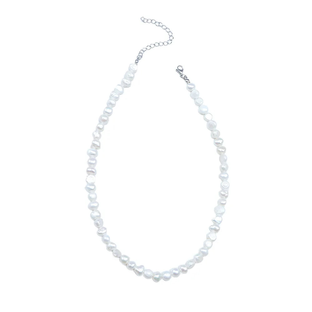 Baroque Pearl Necklace for Women Simple Fashion Collarbone Chain White Choker Necklaces Wedding Jewelry