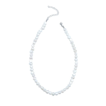 Baroque Pearl Necklace for Women Simple Fashion Collarbone Chain White Choker Necklaces Wedding Jewelry