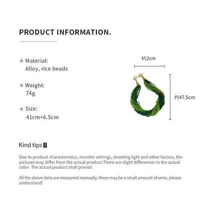 Bohemia Multilayered Necklace for Women Vintage Korean Fashion Beads Collares Para Mujer Elegant Sweet Jewelry