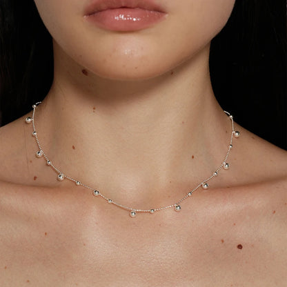 S925 Sterling Silver Necklace Bead Chain Beautiful SimpleMulti Round Bead Pendant For Women Wedding Fine Jewelry Christmas Gifts