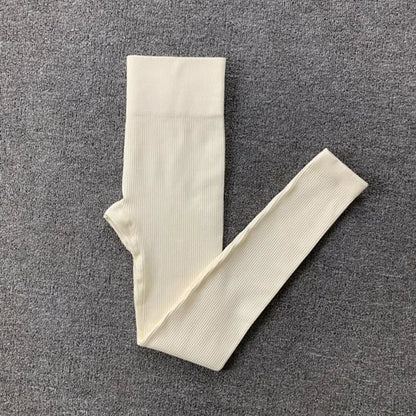 Ribbed Yoga Leggings Women Sports Pants Tights Seamless Sport Femme Gym Leggins Workout Fitness Pants Athletic Wear