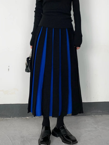 Long Skirts for Women Winter Knitted A-LINE Skirt Black White Luxury Elegant Women's Skirts Fashion 2025 High Waist Slim Skirts