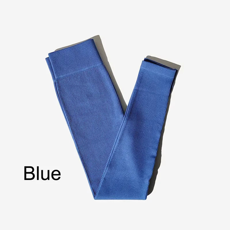 New Ribbed Seamless Yoga Pants High Waist Gym Leggings Sport Women Fitness Female Legging Tummy Control Running Tights