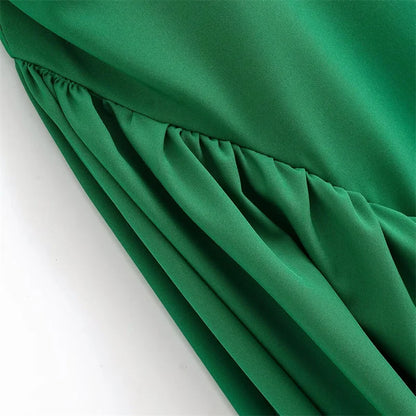 Women's Dresses 2025 New Holiday Temperament Suspenders Back Crossover Maxi Skirt Summer elegant fashion women's midi skirt