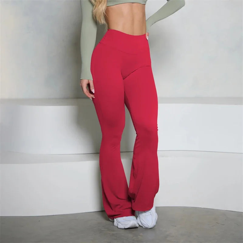 Bum New Yoga Pants Flare Scrunch Butt Pants Women Bell Bottoms Yoga Leggings High Waist Gym Fitness Pants Stretch Workout