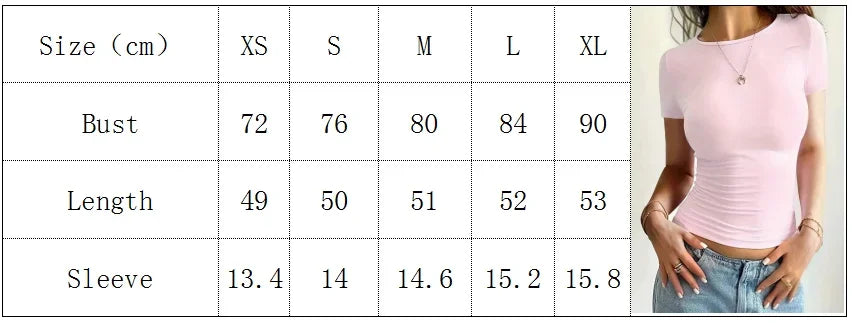 Summer Women's Tops Causal Basic T-Shirts Scoop Neck Short Sleeved Crop Tops Cute Slim Fit Tees Pullovers Clothing Y2K 2025 New