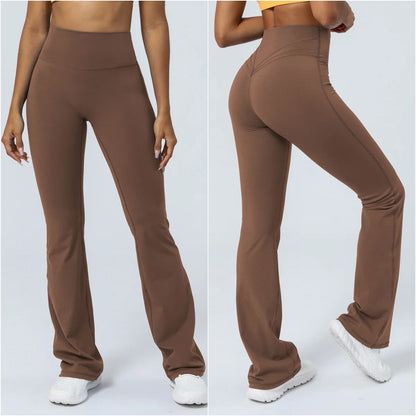 Women Yoga Pants 4 Way Stretch Tummy Control Workout Running Bell Bottom Leggings Long Bootleg Gym Flare Pants Women Sportswear