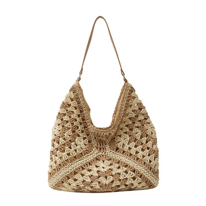 Women Weaving Clutches knit bag Large Portable Shoulder Bag Summer Beach Purses Shopper Satchel Female Tote Bags Handbags