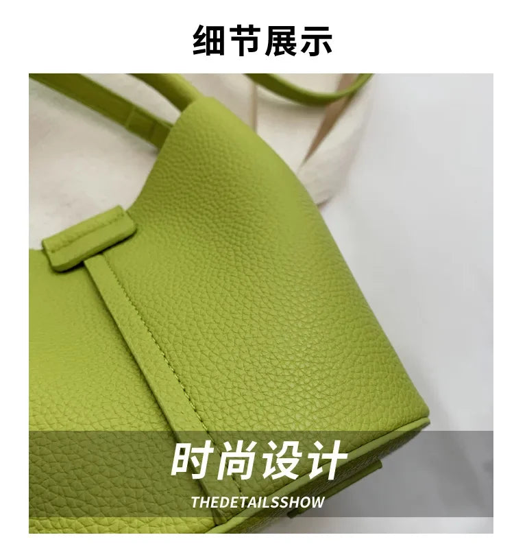 Fashion Women Crossbody Bags Autumn Winter Shoulder Bags Luxury Brand Design Bucket Bag Ladies PU Leather Portable Hand Bags