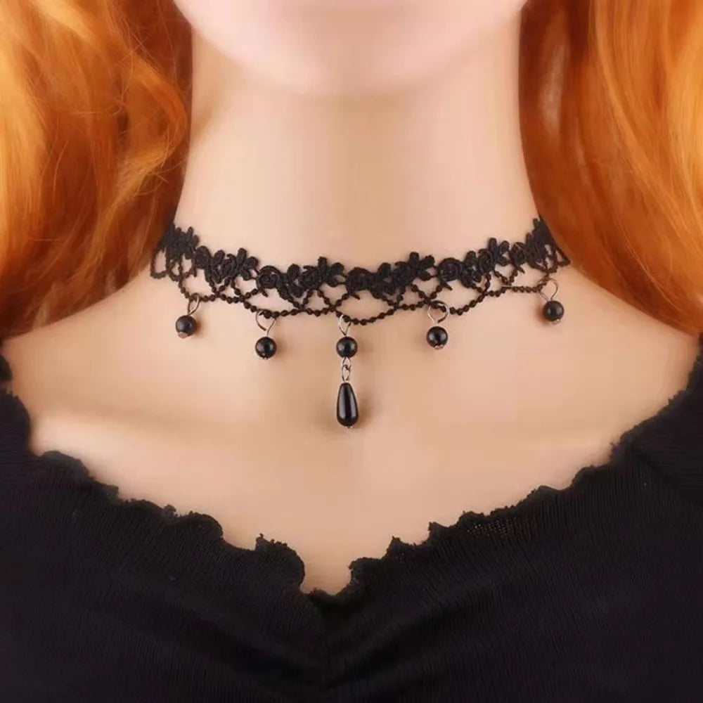 Fashion Black Lace Necklace Sexy Lace Clavicular Chain Gothic Punk Style Personalized Jewelry Accessories Party