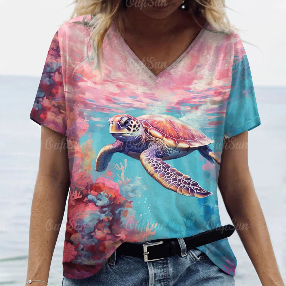 2024 Top Women Animal Printed T-Shirt For Women Oversized T-Shirts Women's Trending Clothing Summer Cheap Blouse Crew Neck Tees