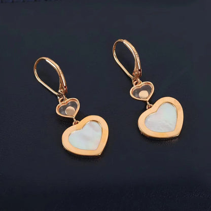 Heart Earrings for Women, 18K Gold Plated Diamond Heart Stud, Fashion Minimalist Versatile Dangle, Gift for Her Girlfriend
