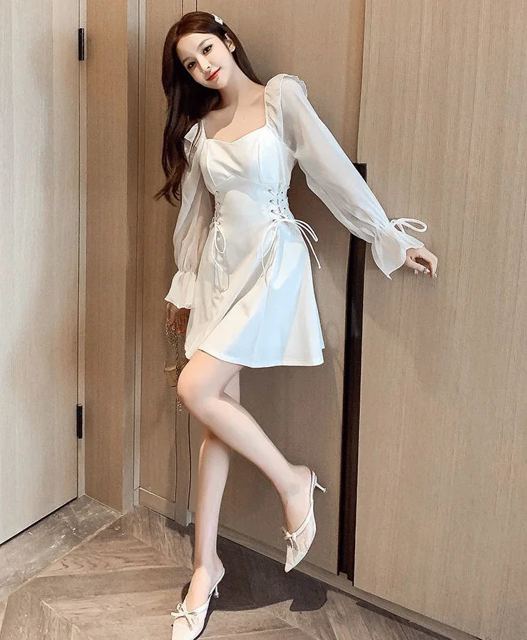 Female Dresses  Coquette Women's DressSilk Satin Chiffon Sexy Black Holiday New Features Korean Style Clothing Cheap Casual X In