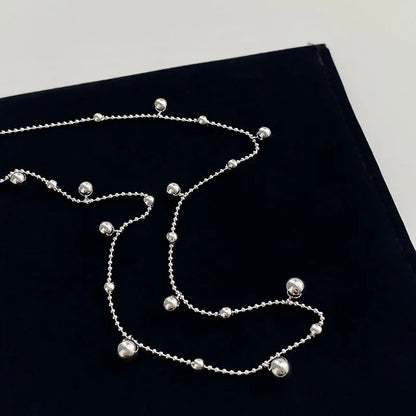 S925 Sterling Silver Necklace Bead Chain Beautiful SimpleMulti Round Bead Pendant For Women Wedding Fine Jewelry Christmas Gifts