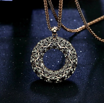 New Arrival Long Necklaces for Women 2024 Fashion Vintage Round Choker Collier Femme Statement Necklaces & Pendants Accessories