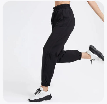 Elastic Waist Yoga Pants for Women Loose-Fitting Workout Pants Wide-Leg Drawstring Closure Stretchy High Waisted Jogging Jogger