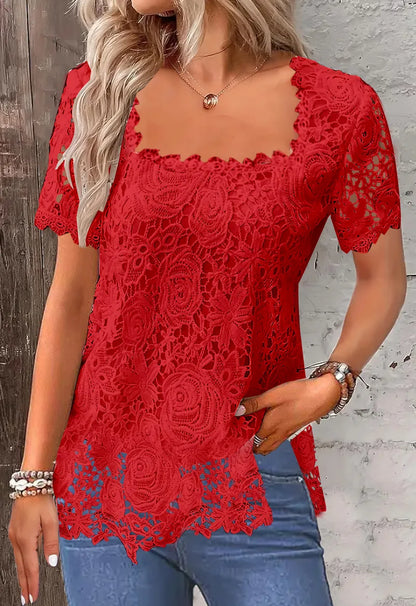 Tops Tees T-Shirts Fashion Clothes Vintage Shirts for Women Clothing Streetwear Lace Harajuku Casual Elegant Summer Spring