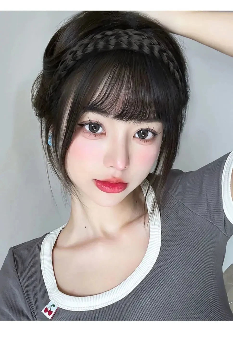 Wig Bangs Headband Synthetic Bangs Hair Extension Fake Fringe Natural Hair Clip on Hairpieces for Women Invisible Natural Clip