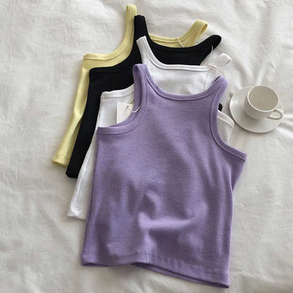 2024 Women Tank Tops Sexy Cropped Top Female Women Summer Camisole Camis Black White Sport Clothes For Women