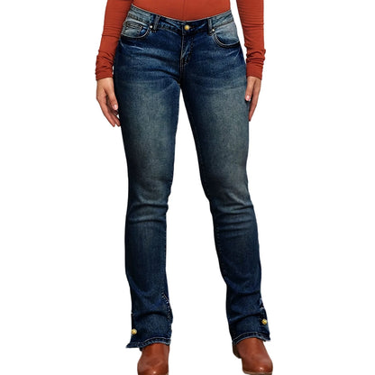 Women's Classic Denim Pants Fashion Vintage Low Waist Skinny Denim Trousers Daily Causal Versatile Trendy Streetwear Jeans