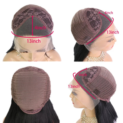 Body Wave Ombre Yellow Red Colored Glueless Transparent Synthetic 13X4 Lace Front Wigs For Women Preplucked Drag Queen Cosplay