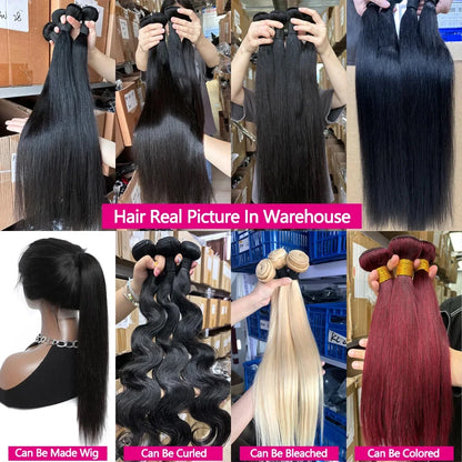 12A Straight Human Hair Bundles 100% Human Hair 32 Inch Bundles Human Hair Extensions Burmese Raw Bundles 3-5 Days Delivery