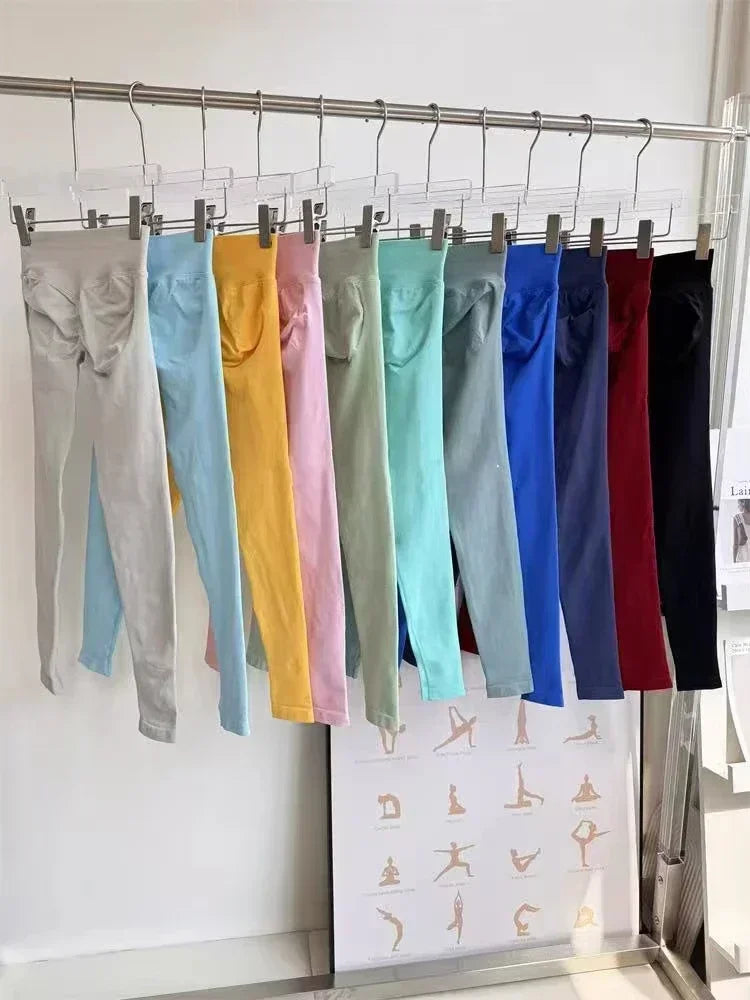 Pilates Stretch Yoga Pants Seamless Fitness Pants Yoga Pants Women's Impact Pants Sports Pants Peach Hip Leggings