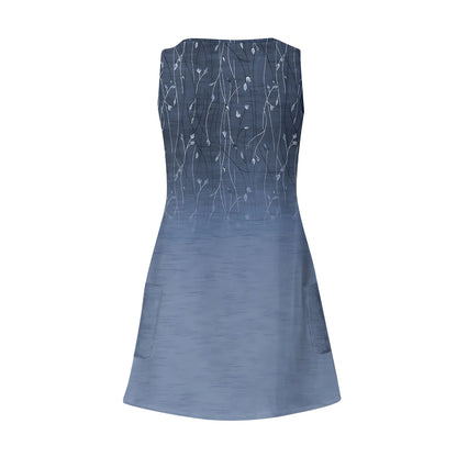 Dresses For Women 2024 Fashion Women'S Casual Print Summer Bohemian Beach Dress With Pockets V Neck Tank Dress Formal Dresses