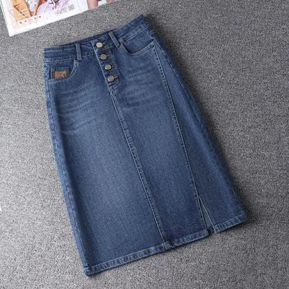 Women's Denim Skirts Spring Summer High-waisted Jeans Skirts Streetwear Female Sexy Sheath Skirts Fashion Split Retro Skirts