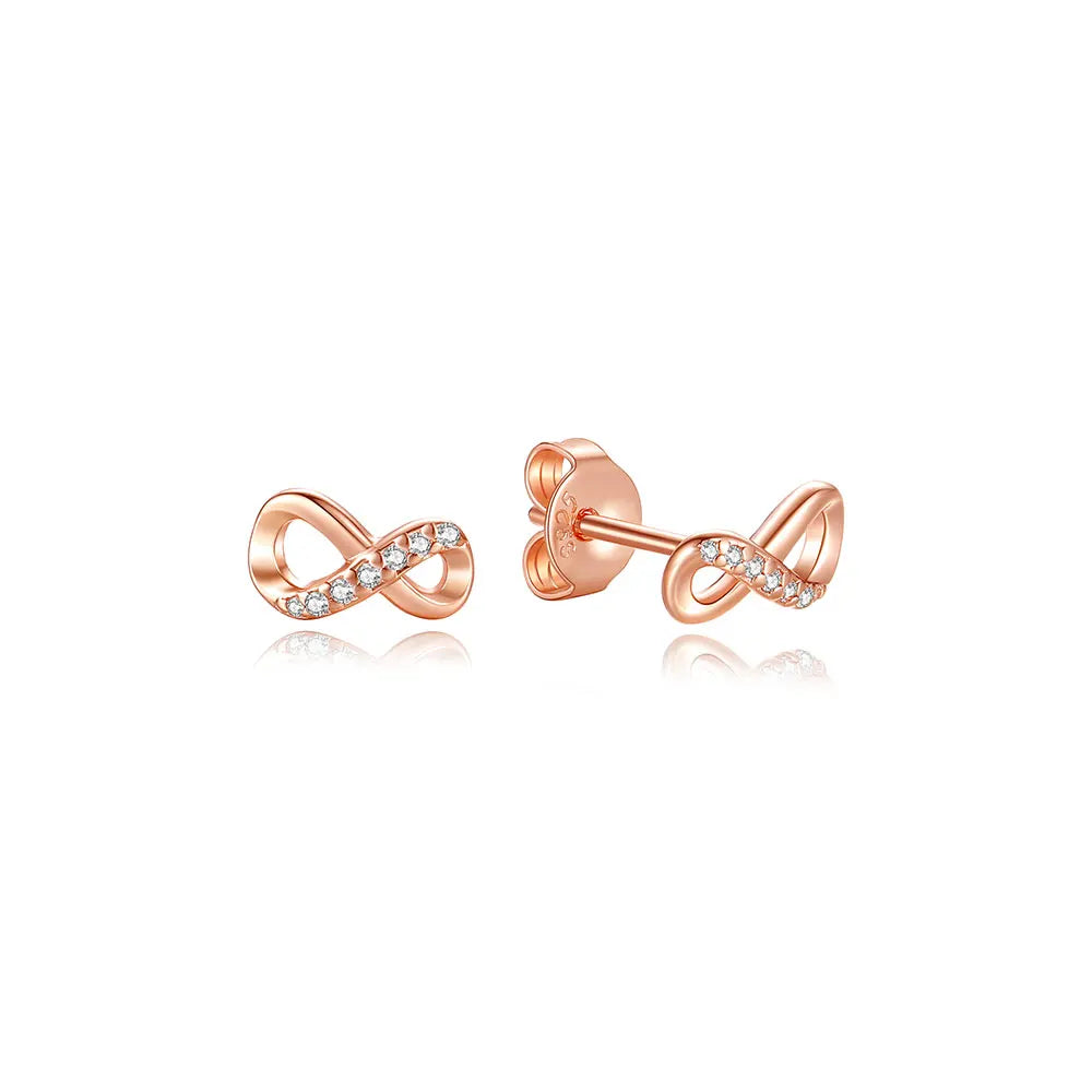 Original 925 Sterling Silver Earrings 2025 Stud Hoop Crystal Earings For Women Rose Gold Crown Heart Infinity Bee Earing Jewelry