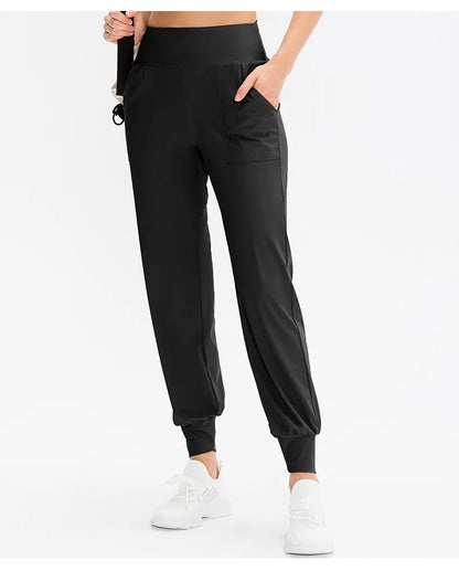 Women Loose Yoga Pants Running Sports Training Trousers with Pocket Casual Quick Dry Fitness Pants Thin for Spring Summer