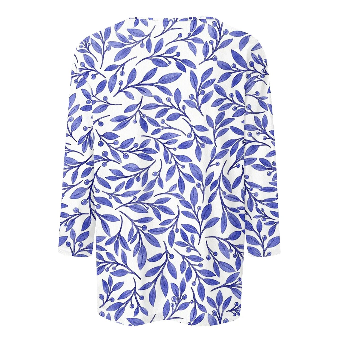 2024 Women Summer Tops Comfortable T Shirt Fashion Flower Print Round Neck 3/4 Sleeve Tops Soft Versatile Pullover Ropa De Mujer