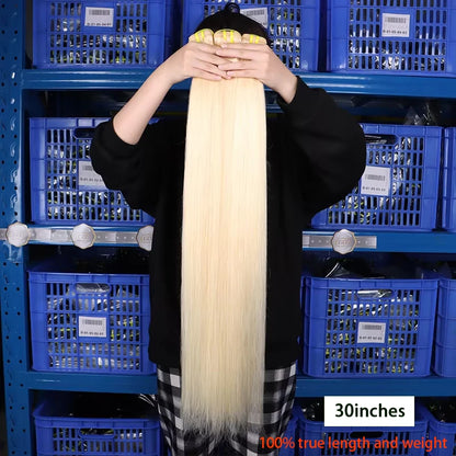 #613 Blonde Body Wave/Straight Hair Bundles Double Drawn Raw Vietnamese Hair Bundles Weave Honey Blonde 100% Human Hair Full