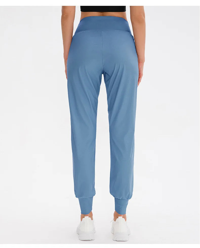 Women Loose Yoga Pants Running Sports Training Trousers with Pocket Casual Quick Dry Fitness Pants Thin for Spring Summer