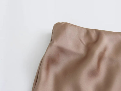 Satin Skirt Woman High Waist Elegant Long Skirts For Women Fashion Summer Midi Skirt Office Women's Skirts