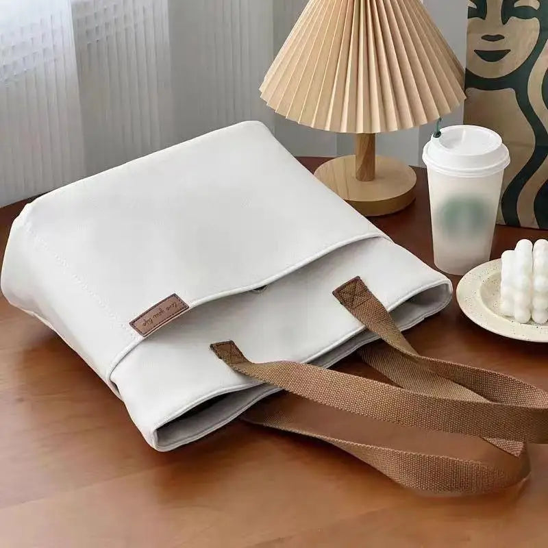 New Canvas Tote Bags for Women Large Capacity Single Shoulder Bag Student Classes Commute Carrying Bag Ladies Casual Handbags