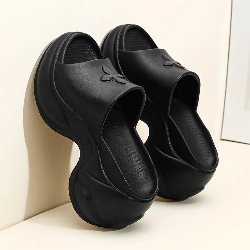 Women's Shoes 35-40 Spring Platform Clover Slippers High Heels Breathable Sandals Street Casual Shoes New Soft Soles
