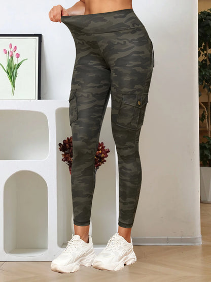 New Camouflage Printed Yoga Pants Women's High Waist Butt Lifting Workout  Tights Push Up Fitness Leggings Gym Activewear