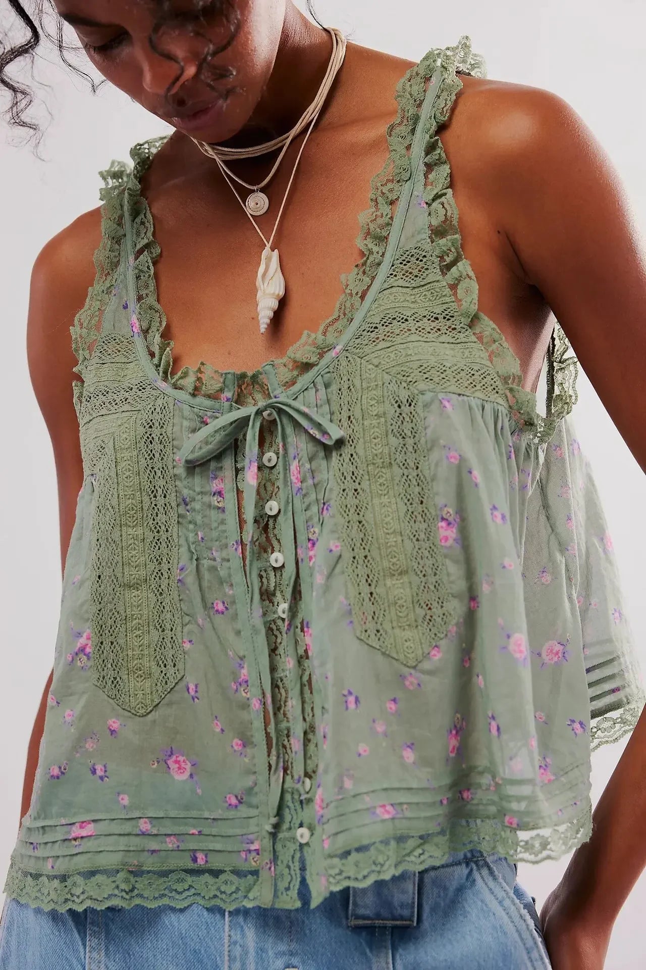 Sleeveless Tank Tops For Women Blouses Summer Boho Beach Wear 100%Cotton Splicing lace Shirts Loose Casual Ladies Blusas Camis