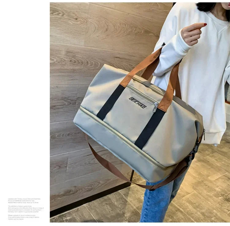 Fashion Travel Bags For Women Large Capacity Men's Sports bag Waterproof Female Messenger Bag Dry And Wet Dropshipping