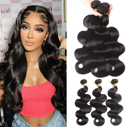 Human Hair Bundles Weave Brazilian Hair Bundles Loose Body Wave 3/4 Bundles Weft Virgin Raw Remy Hair Extensions For Women 28"