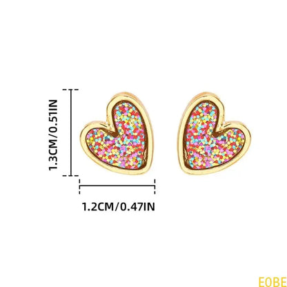E0BE Creative Heart Earrings A Must Have Ear Studs Charm For Trendy Women's Wardrobe