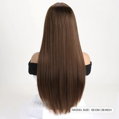26Inch Colour Wig Long Straight Synthetic Wig for Women Fashion Wig for for Daily Halloween   Costume Party Cosplay ﻿