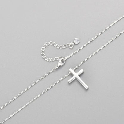 925 Sterling Silver Necklace For Women Adjustable Simple Cross Shape Necklace O-Chain Choker Necklaces Birthday Gift Chocker