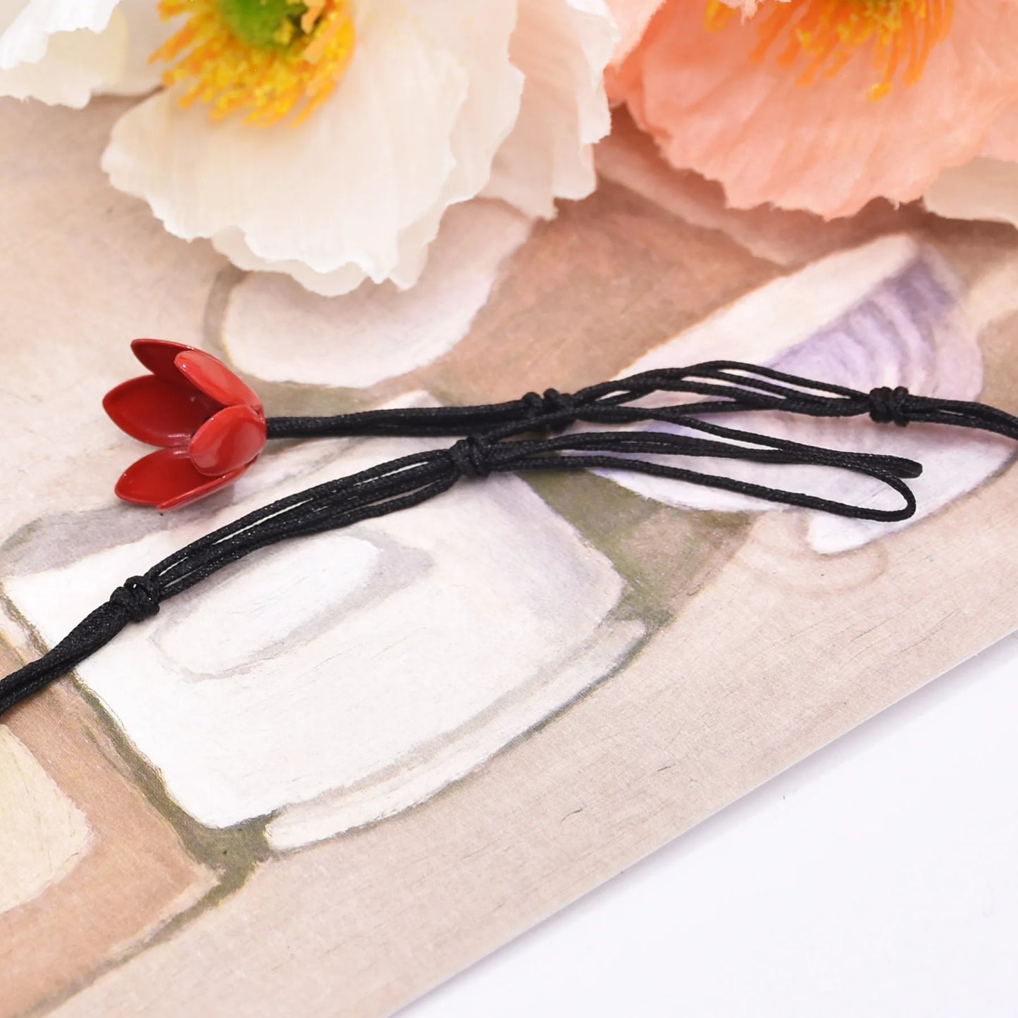 Bohemian Flower Necklace Hand Woven Multi-layer Floral Necklace Exaggerated Collarbone Chain Bridal Dress Accessories for Women