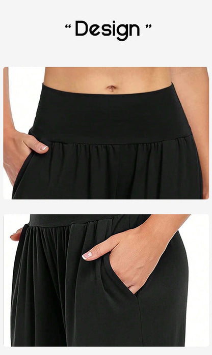 Womens Wide Leg Yoga Pants High Waisted Comfy Casual Loose Pants Workout Plus Size Lounge Sweatpants with Pockets