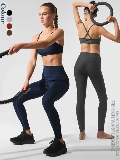 Women's Pilates Yoga Pants 7/8 High-Waist Airlift Legging Tailored Comfortable Yoga Sweatpants for Women's Exercise Leggings