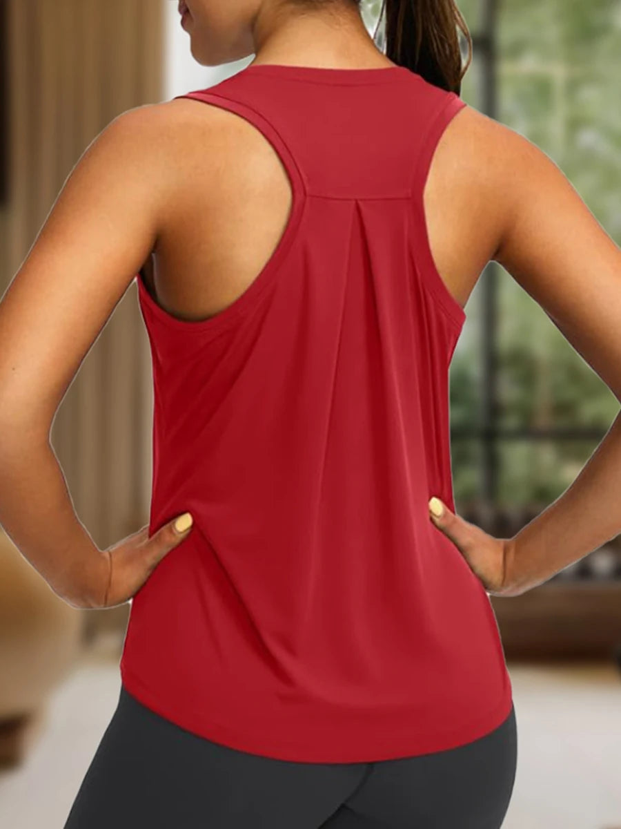 Women s Workout Tops Racerback Athletic Tank Tops Sleeveless Loose Fit Yoga Running Gym Shirts For Women
