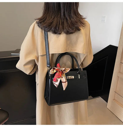 2025 New! Women's Red Tote Bag - Light Luxury, Large Capacity, Elegant Design, Versatile for Work & Party, Premium PU Leather